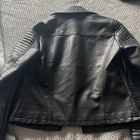 Topshop black faux leather jacket - Picture 4 of 4